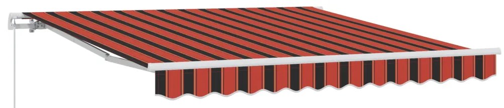 Kézi Behúzható Napellenző Narancssárga és Barna 300x250 cm
