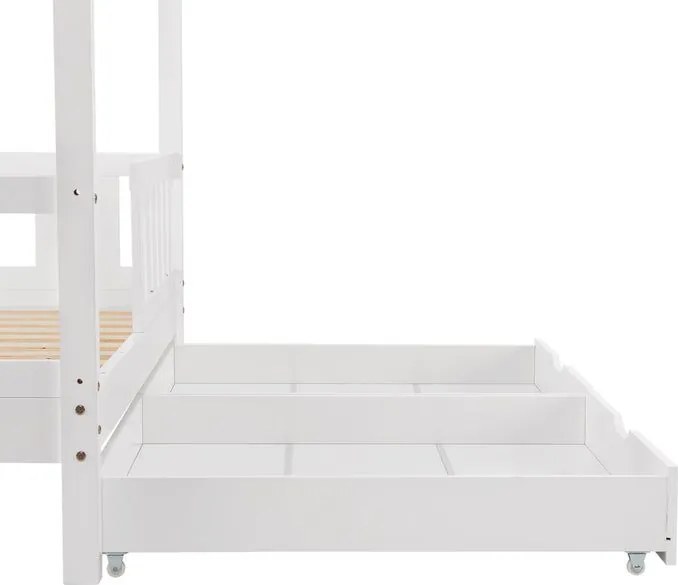 Gyerekágy rácsos 160 x 80 korlát/fiókkal fehér