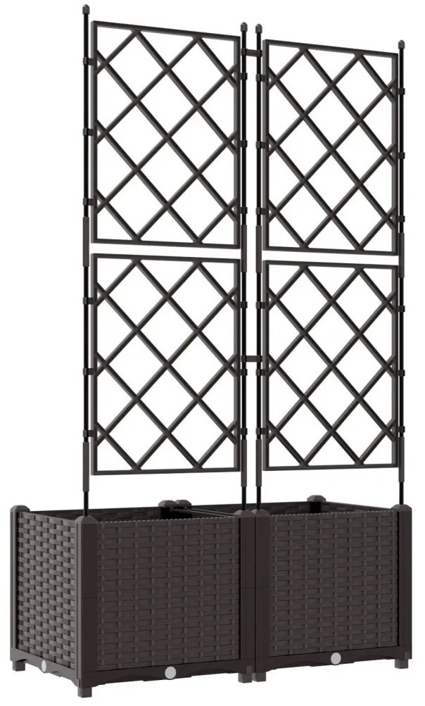 Rácsos virágcserép 2 db Barna 80x40x143 cm