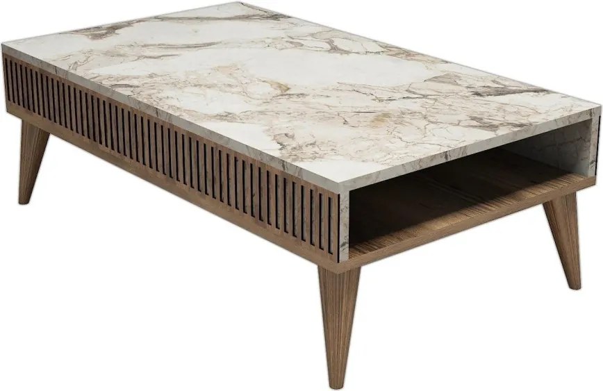 Milan - Walnut, White Marble