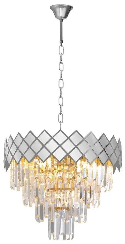 Csillár láncon CARISMA 9xE14/40W/230V matt króm