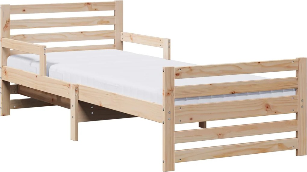 vidaXL Ágykeret matracmal fejtámlával Barna 80 x 200 cm Tömör fenyőfa