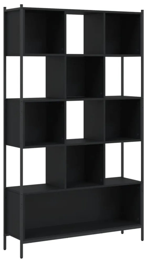 fekete szerelt fa könyvszekrény 102x28x172 cm