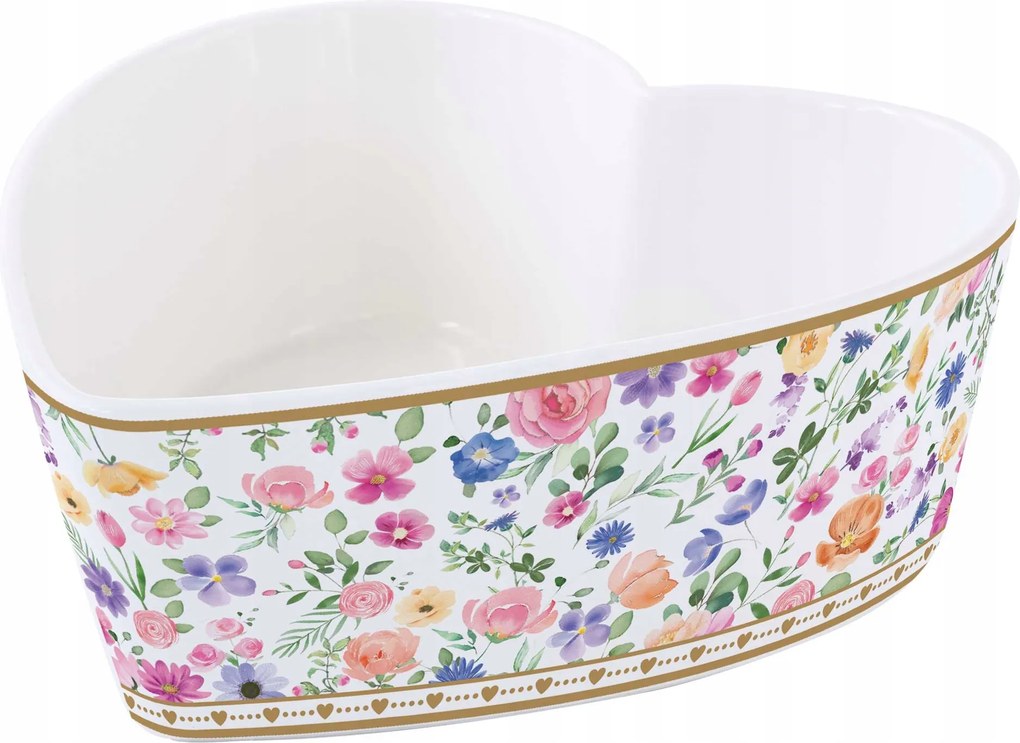 Tál tál porcelán tál szív 15 cm tál dekoráció virágok Love