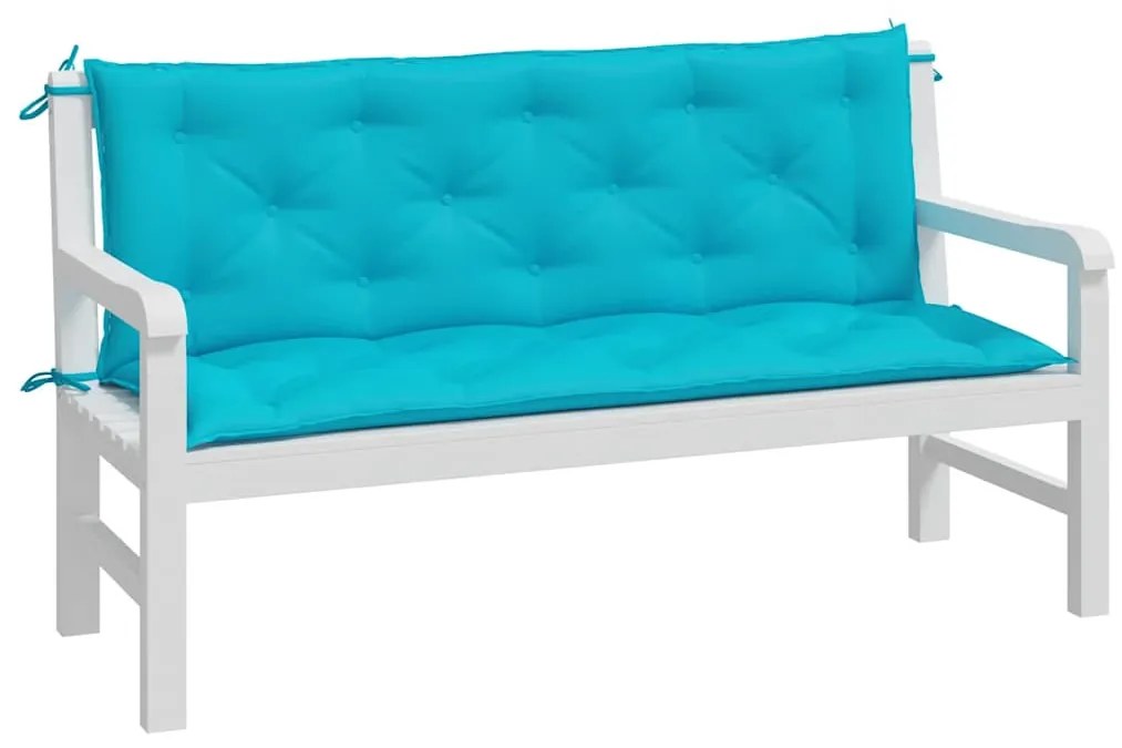 2 db türkizkék szövet kerti padpárna 150 x 50 x 7 cm