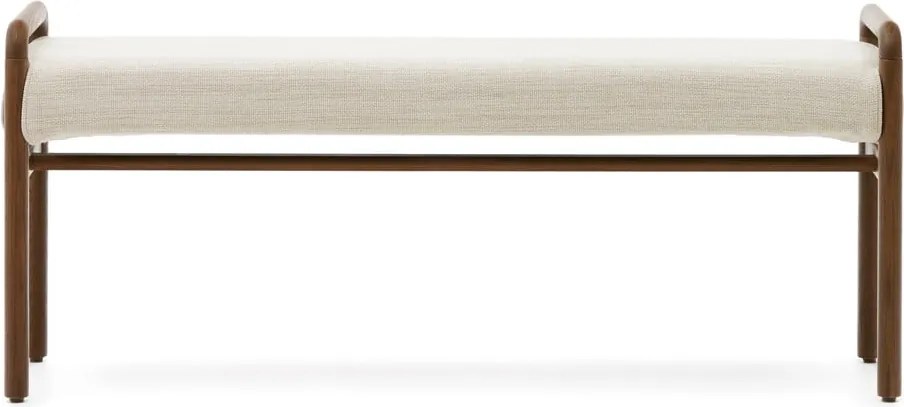 Krémszínű-natúr színű zsenília pad Macaret – Kave Home