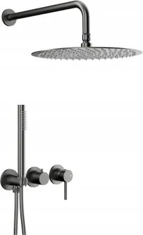 Kfa Falsík Alatti Zuhanyszett 3 Lyukú Csapteleppel, Gun Metal