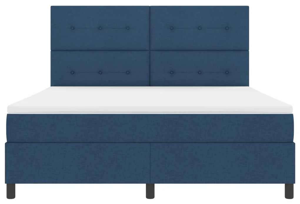 Rugós ágy matraccal és LED világítással - Sötétkék, 180 x 200 cm szövet