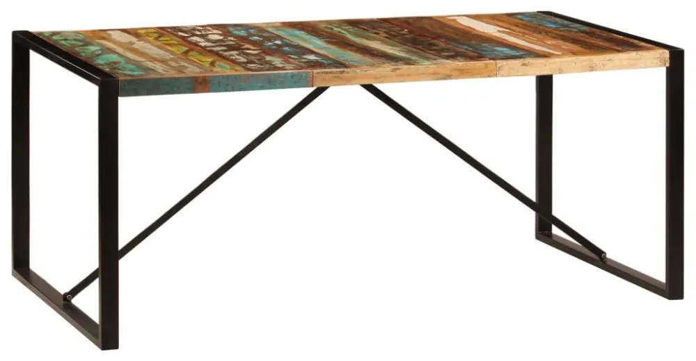 tömör újrahasznosított fa étkezőasztal 180 x 90 x 75 cm