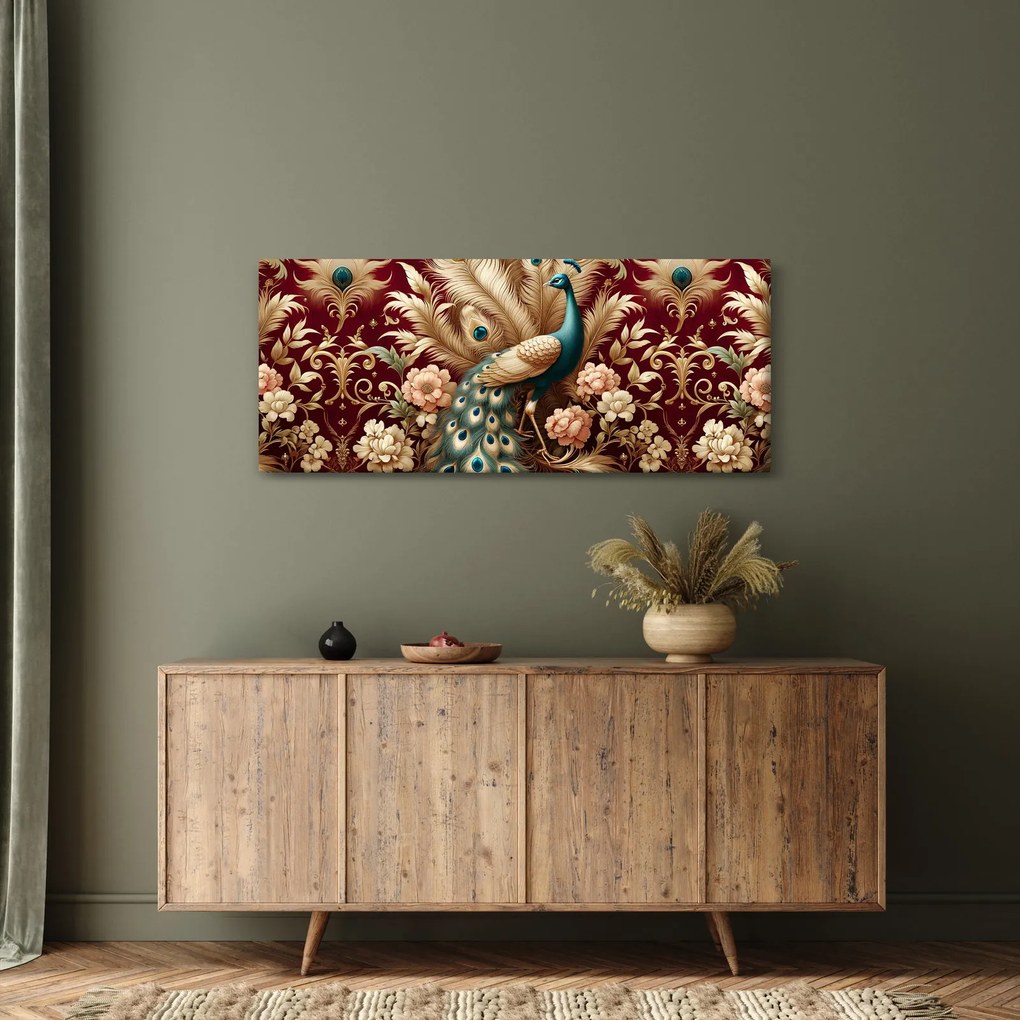 Kép – Elegáns páva (120x50 cm)