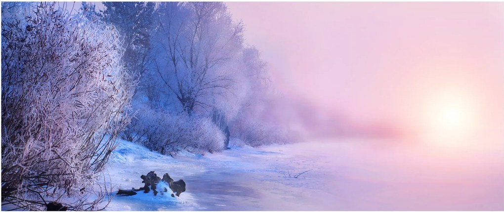 Kép - Befagyott folyó (120x50 cm)