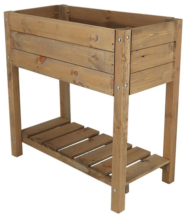 Fából készült magaságyás, barna, 78 x 40 cm