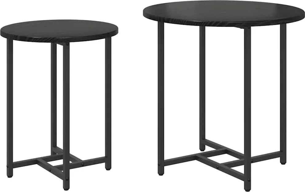 vidaXL Kisasztal készlet 2 pcs Fekete tölgy