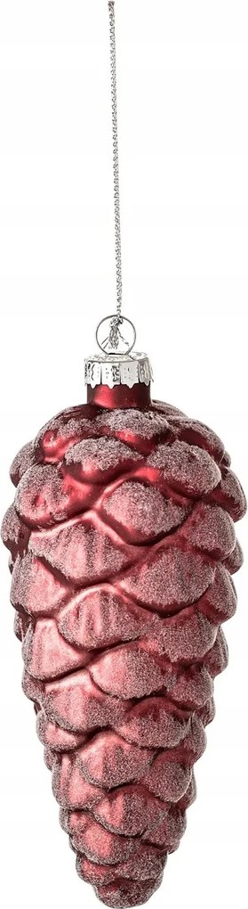 Üveg karácsonyi dísz toboz II, piros, Bl