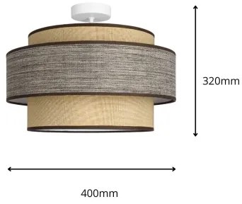 Felületre szerelhető csillár  GRACE 1xE27/60W/230V átm. 40 cm krémes/barna