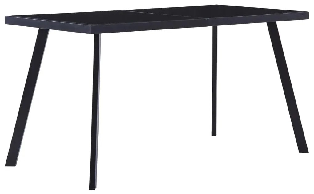 Fekete edzett üveg étkezőasztal 140 x 70 x 75 cm