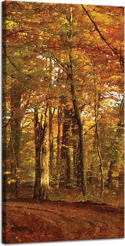 Vászonkép Pasztell stílus Fák Erdő Ősz 40x80 cm