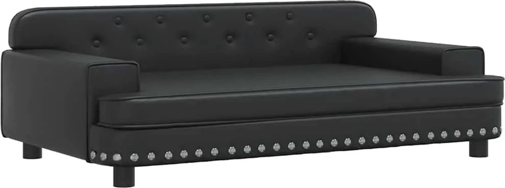 vidaXL fekete műbőr kutyaágy 90 x 53 x 30 cm