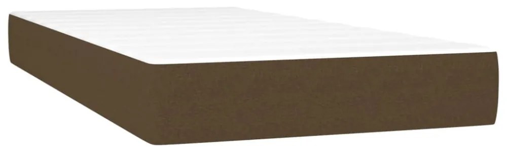 sötétbarna szövet rugós ágy matraccal 100 x 200 cm