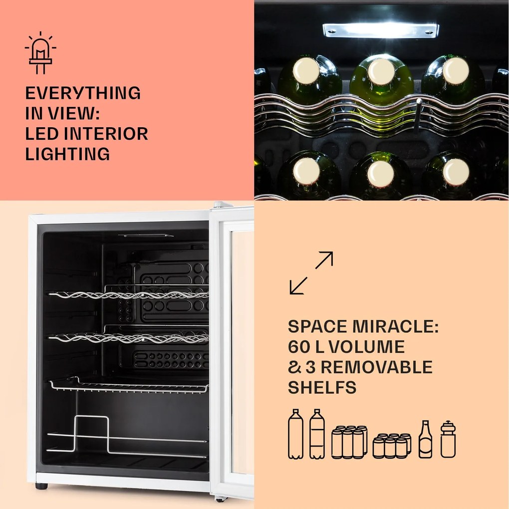 Klarstein Coachella 60, Smart, hűtő, 60 l, WiFi funkció, háttérvilágítás