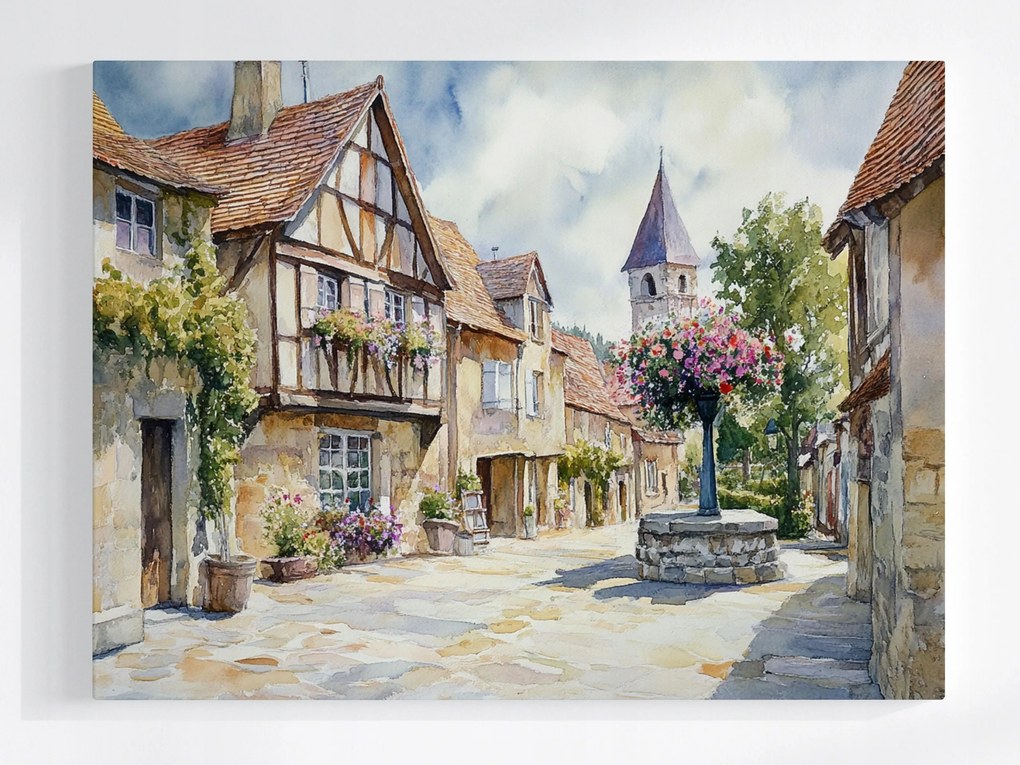 Canvas Vászonkép Francia Utca Provence Akvarell Vintage 80x60