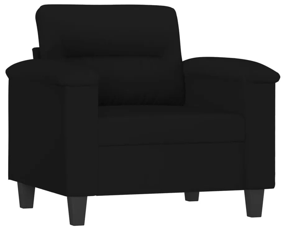 fekete mikroszálas szövet kanapéfotel 60 cm