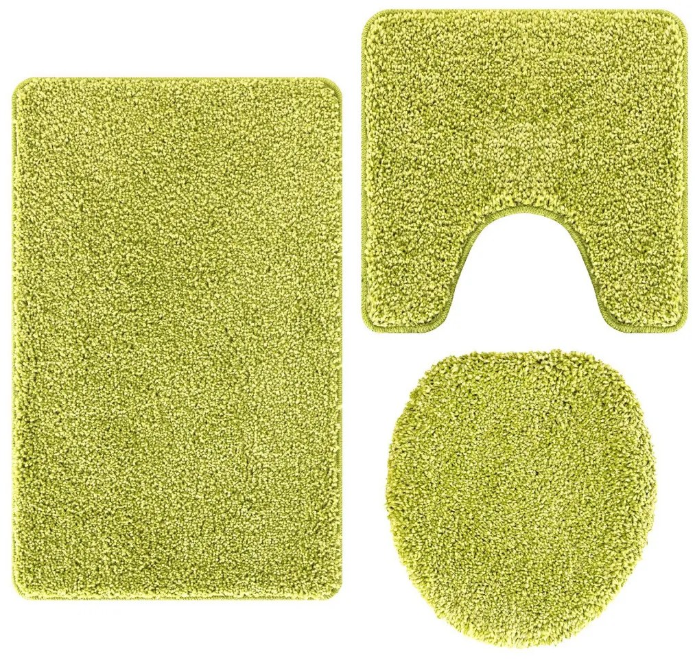 Csúszásmentes fürdőszőnyeg készlet 3 pcs Zöld 50 x 50 cm PP
