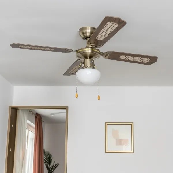 ZEVENTI - Mennyezeti ventilátor NAVAGIO 1xE27/60W/230V barna