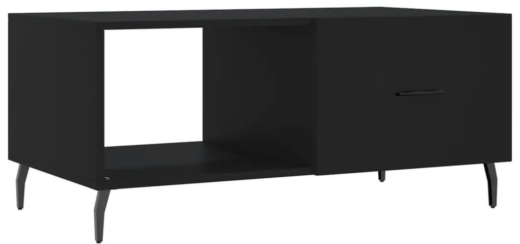 Fekete szerelt fa dohányzóasztal 90 x 50 x 40 cm