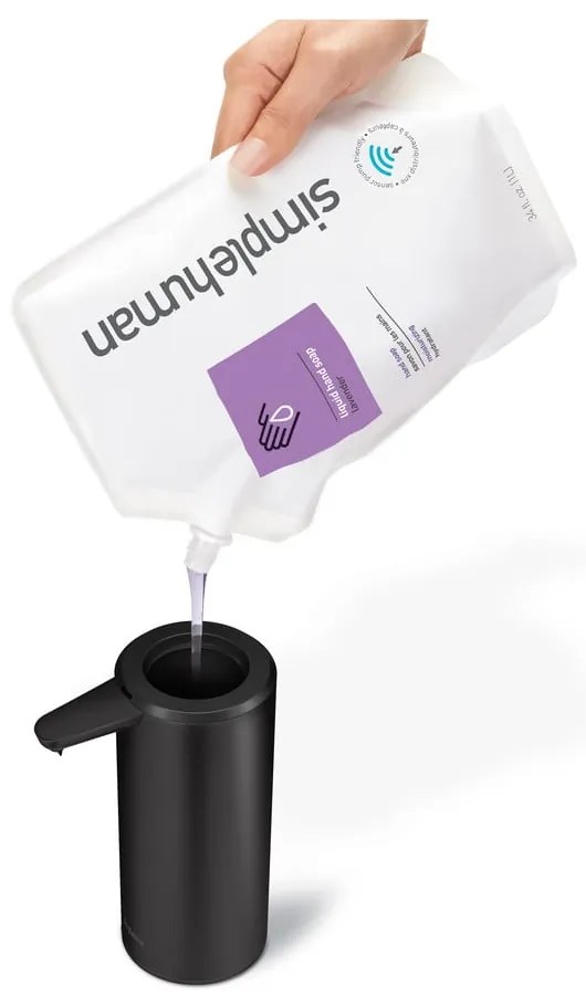 Matt fekete automata acél szappanadagoló 414 ml – simplehuman