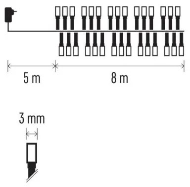 LED Karácsonyi kültéri lánc 400xLED/13m IP44 meleg fehér