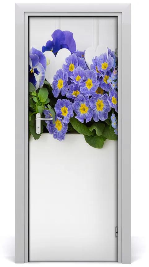 Ajtóposzter lila virágok 85x205 cm