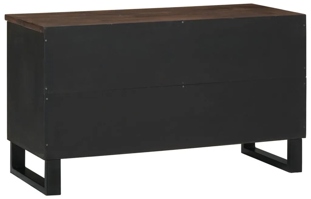 TV szekrény - 80x33.5x46 cm, tömör fa és mérnöki fa alapanyagból készült.