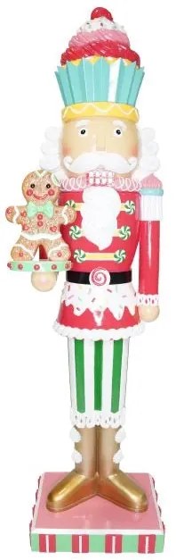 Nagy Diótörő karácsonyi figura LED-es 124,5 cm színes mézivel