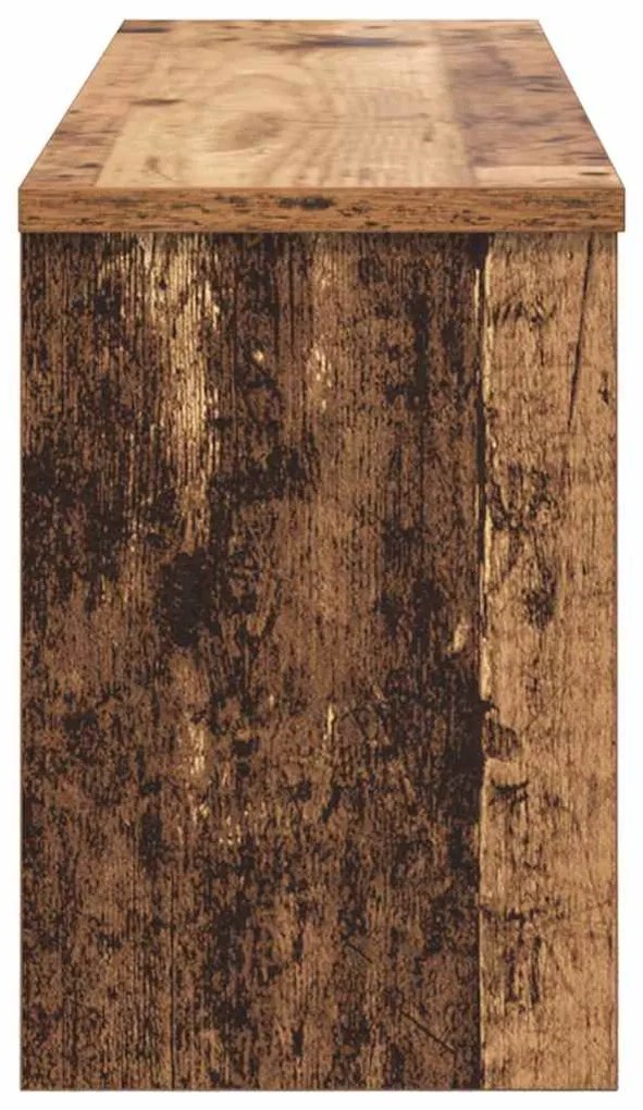 Fali Kabáthorog polcokkal Régi fa 80 x 20 x 30 cm Faanyag