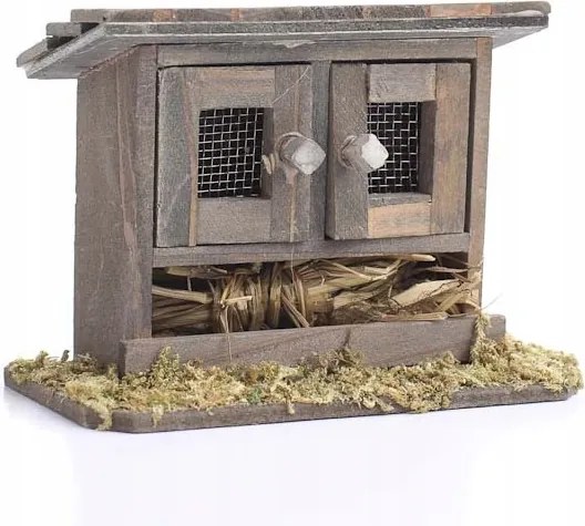 2 ajtós állatketrec betlehemhez 7cm magas- 10-13cm magas figurákhoz