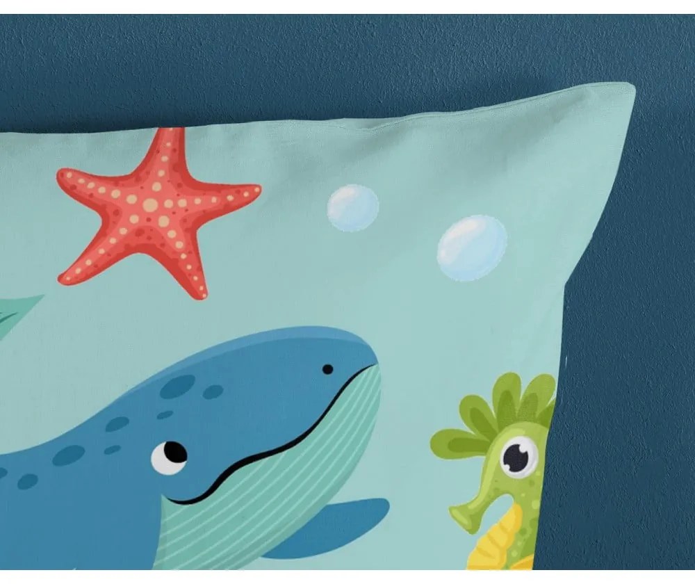 Kék egyszemélyes pamut gyerek ágyneműhuzat 140x200 cm Ocean – Good Morning