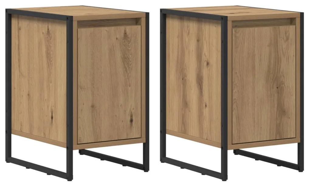 vidaXL Éjjeli asztal 2 pcs Művészi tölgy 39,5 x 30 x 50 cm Faanyag