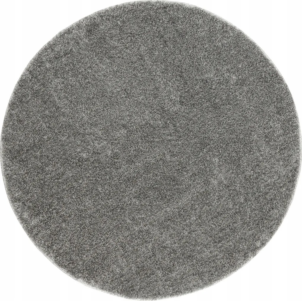Kerek Szőnyeg Szürke Csúszásgátló Csillogó Hálószoba Shaggy átm. 200 cm