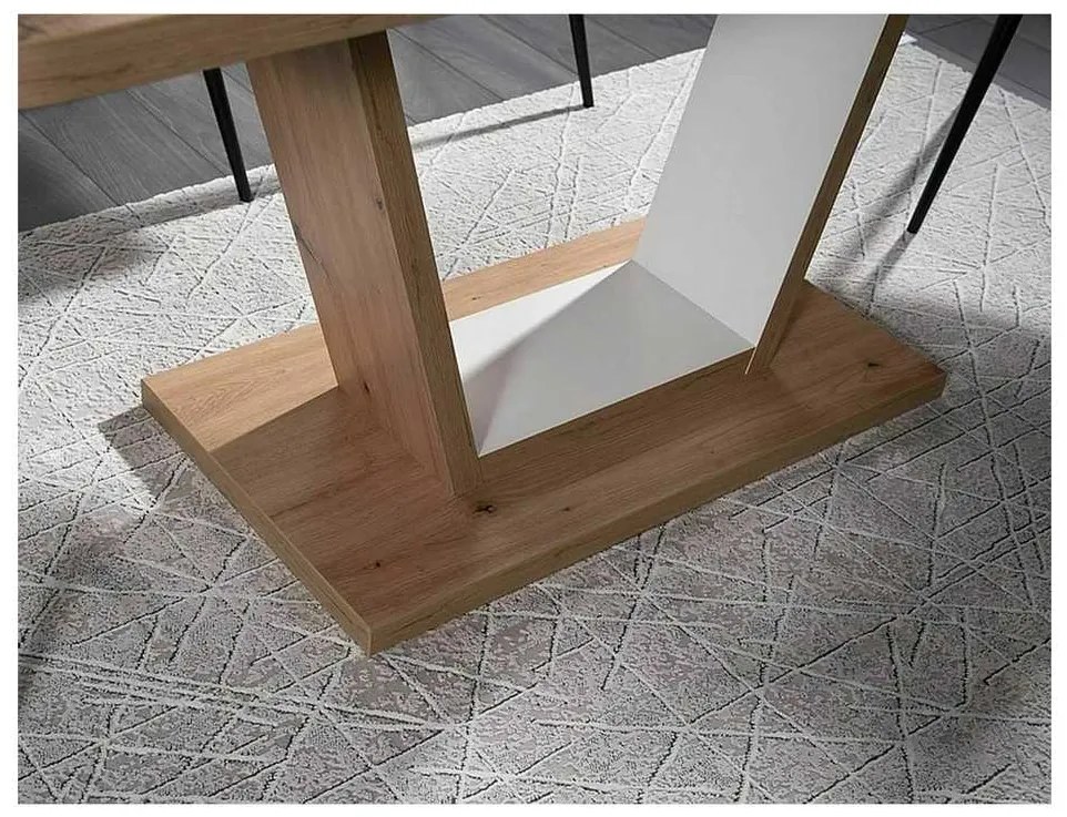Levin étkezőasztal, artisan tölgy / fehér