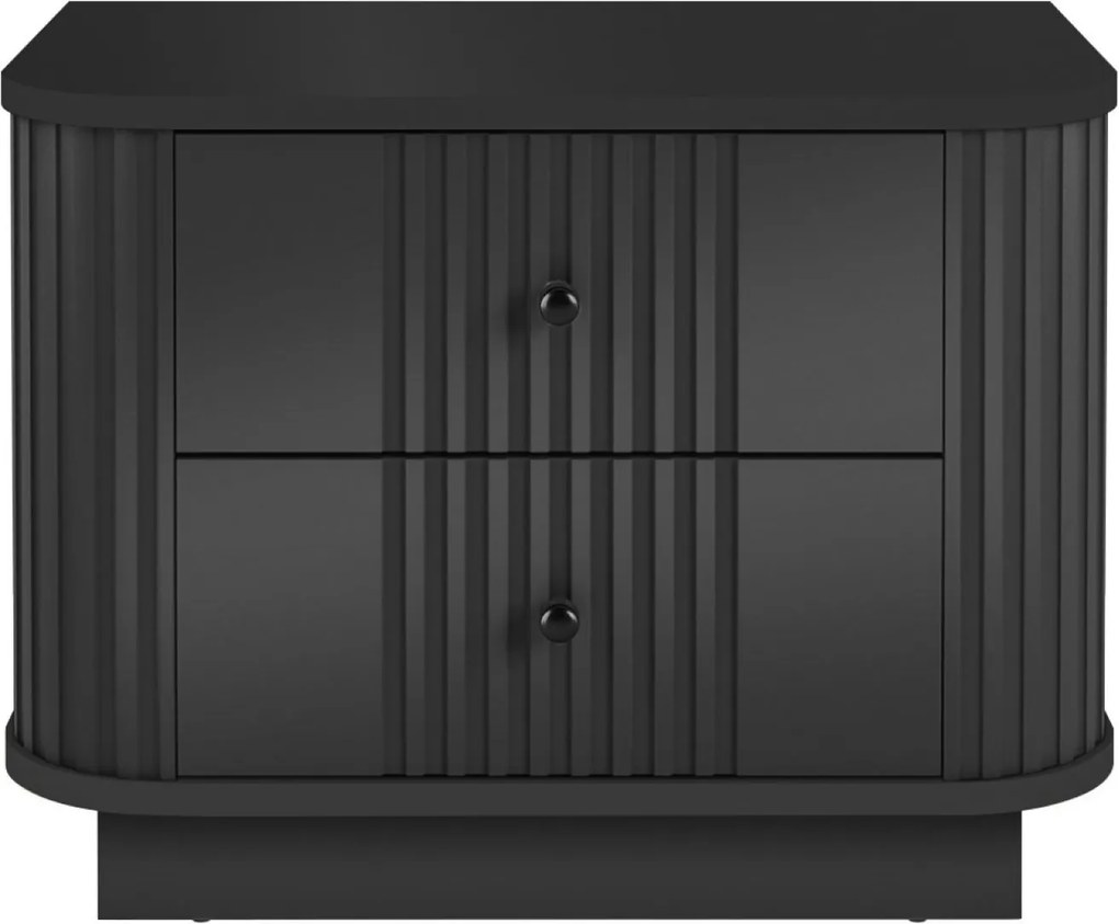 Vesper éjjeliszekrény-szett (2 darab), 56 cm – fekete / fekete fogantyúk