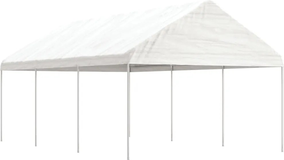 vidaXL fehér polietilén pavilon tetővel 6,69 x 4,08 x 3,22 m