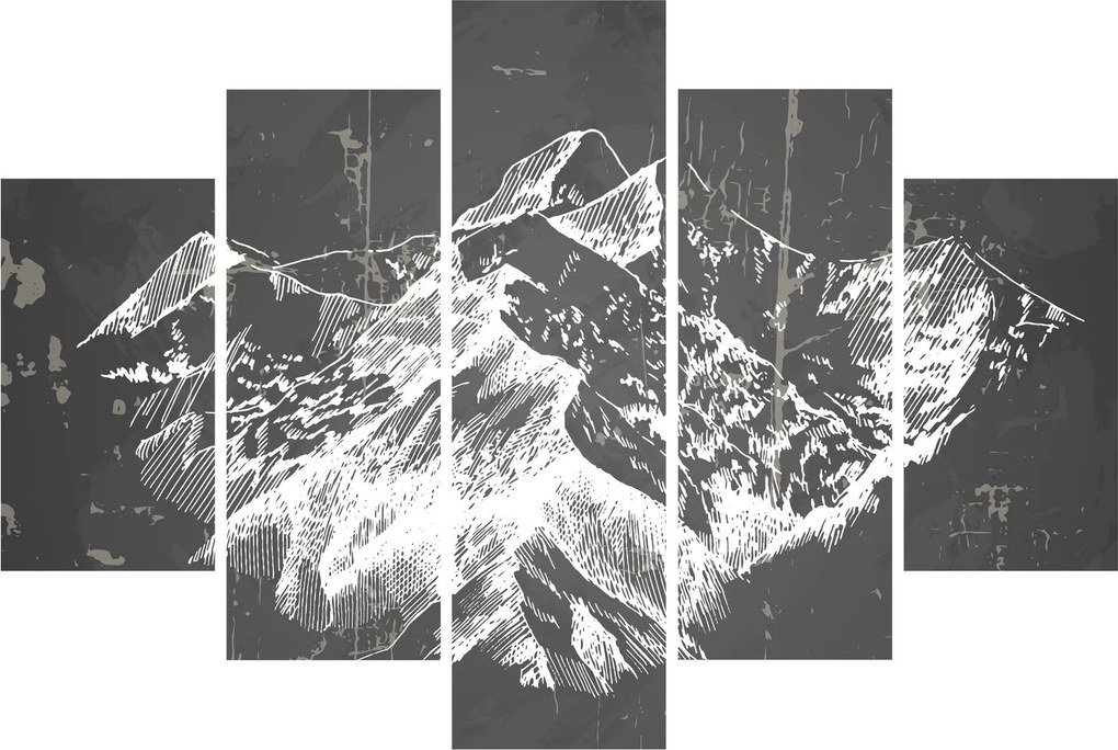 Kép - Hegyek illusztrációja (150x105 cm)