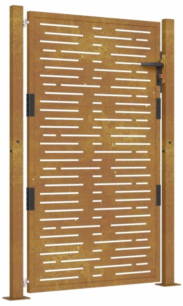 Fűmintás corten acél kerti kapu 105 x 130 cm