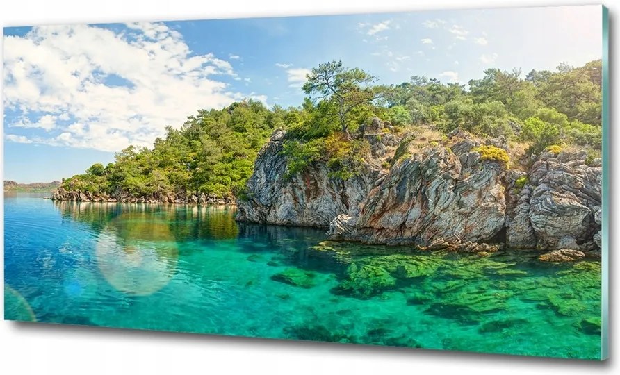 Fotótapéta üvegfalra Kunyhók a hegyekben 125x50