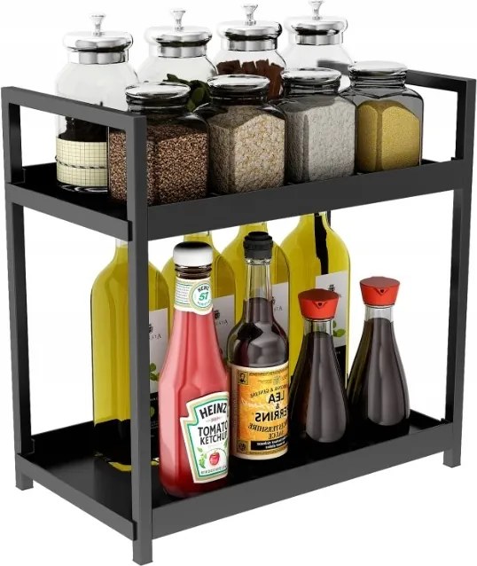 Konyhai Polc Konyhapult Tartozék Állvány Fekete