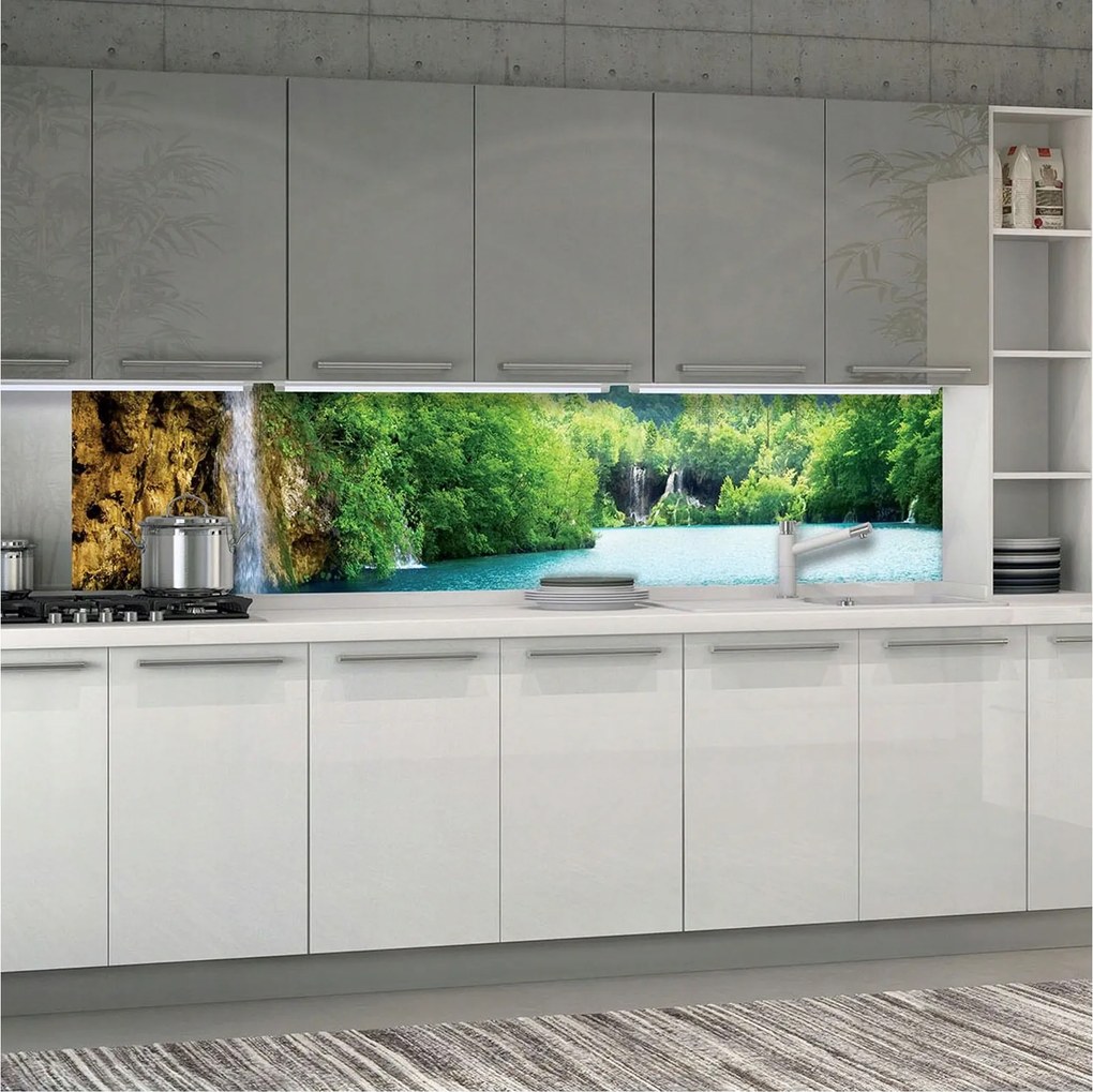 Fotótapéta flizelina Vízesés az erdőben tó természet 250x60 harmónia +ragasztó