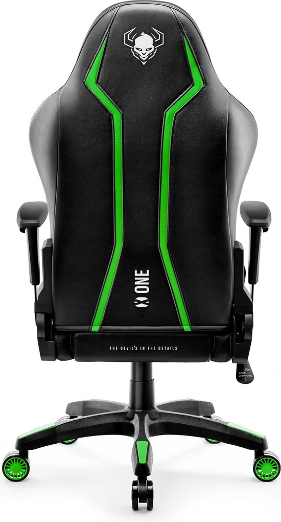 Gamer szék műbőr Normal Size, fekete-zöld: Diablo X-One 2.0