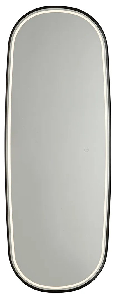 Modern fürdőszobai tükör fekete LED-del és érintős dimmerrel - Geraldien