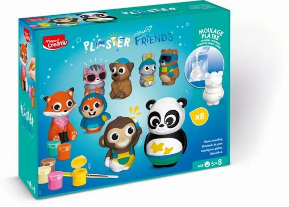Gipszkiöntő készlet formákkal és festékkel, MAPED CREATIV Plaster Friends (IMAC907209)